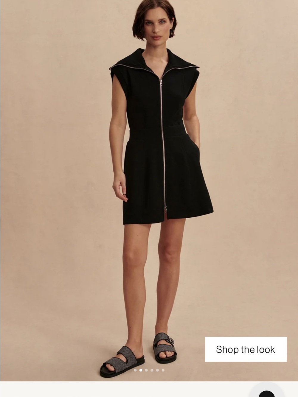 Varley Black Zip-through dress Sleeveless size small